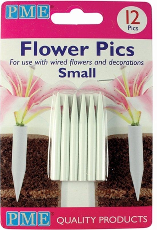 PME Bloemen Houders voor Taarten pk/12 - Wit - Kunststof