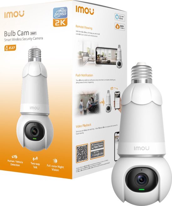 Imou Imou Bulb Cam Peer IP-beveiligingscamera Buiten 2304 x 1296 Pixels Plafond/muur