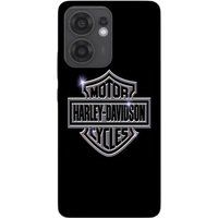 Harley Davidson Coque Pour Oppo Reno 13F logo motor sycles gris front noir
