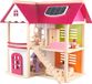 Maison de poupées en bois Grand mobilier rose