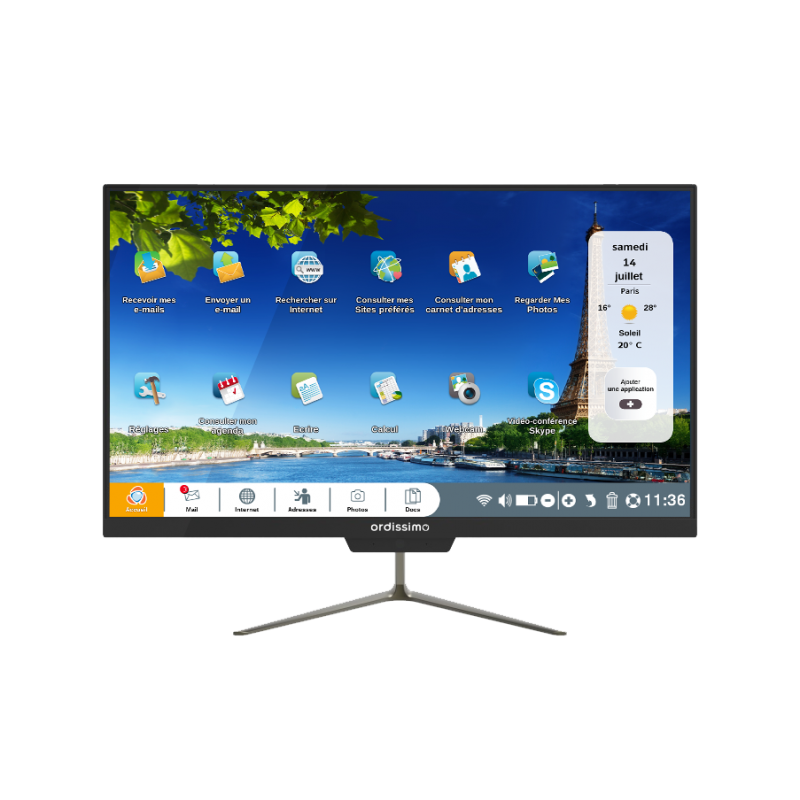 Ordissimo Clara 2 - All-in-One PC - 23.8 inch - Intel Pentium N5030 - 6GB RAM - 256GB SSD - Zwart