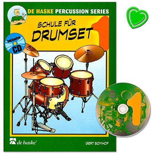 De Haske School voor drumset band 1 - School van Gert Bomhof voor drumset de focus op drie essentiële elementen van het drumsetspel: timing, techniek en geluid met CD en kleurrijke hartvormige muziekclip