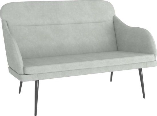 vidaXL Bankje fluweel lichtgrijs 110x76x80 cm