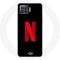 Maniacase Etui voor Oppo A93 5G Netflix Logo rode zwarte achtergrond