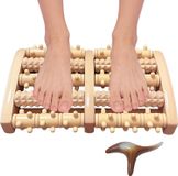 oCreon Houten 2-in-1 voetmassageapparaat met 108 reflexzones