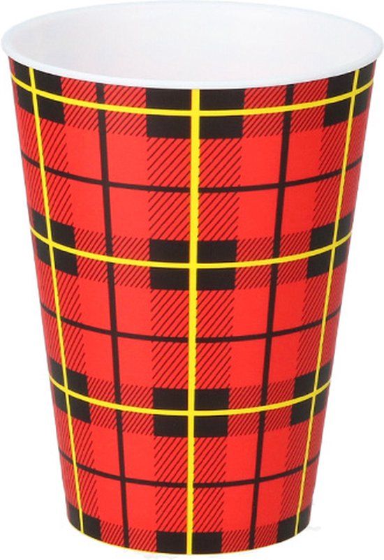 IEZZY horeca en cate Conpax Reusable Koffiebeker Schotse ruit Scotty 180 ML - Pak van 20 stuks
