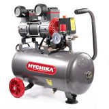 HYCHIKA Luchtcompressor, Stille draagbare compressor 8 bar, 24 l, Olievrij, 1100 W max., 24 liter luchtcompressor voor auto's, Verfspuiten, Regelbare uitlaatdruk