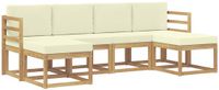 vidaXL - Bank loungeset - 6 zitplekken - Wit en crème - Polyester