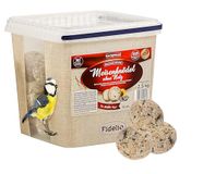 Fidelio Meizenbollen zonder net, het hele jaar door, wildvogelvoer, eiwitrijk/energierijk, hoogwaardig vogelvoer voor wilde vogels, 30 stuks in emmer, 2,5 kg