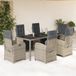 Prolenta Maison Exclusive Tuinset voor buiten, 7-delig, met kussens, grijs, van polyrotan