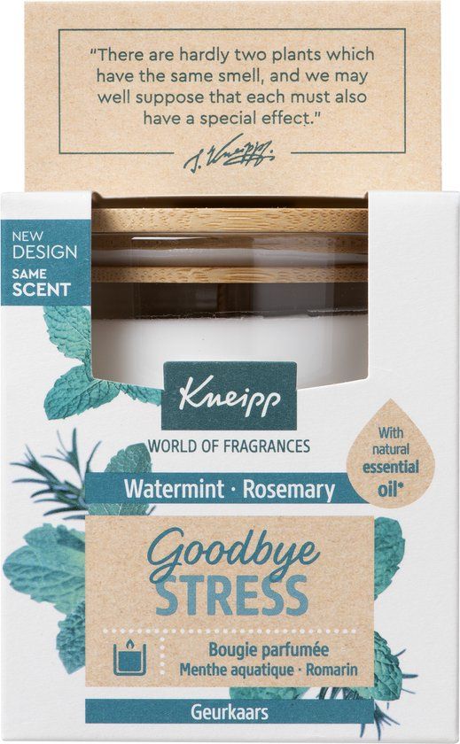 Kneipp Goodbye Stress Geurkaars - Watermunt en Rozemarijn - 20 branduren