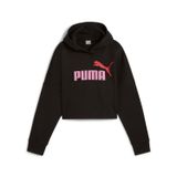 Puma Ess Logo Cropped Hoodie Zwart 11-12 Years Meisje
