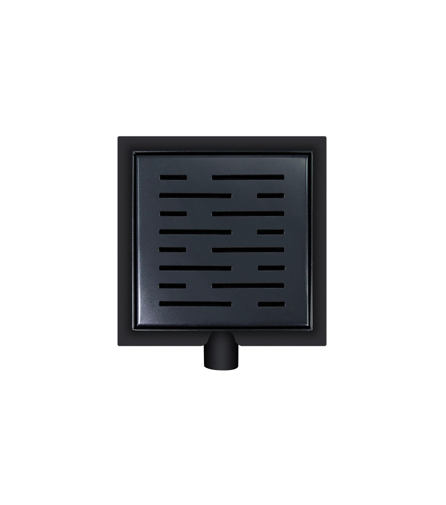 Wiesbaden Doucheput met Flens en Zijuitlaat 20x20 cm Mat Zwart