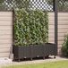 Maison Exclusive - Jardinière avec treillis et roulettes, lot de 3, couleur marron, en polypropylène (PP)