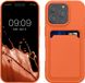 kwmobile hoesje geschikt voor Apple iPhone 16 Pro - Hoesje met pasjeshouder - TPU case in oranje