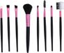 Merkloos Schmink penselen - 8x stuks - kwasten setje - cosmetica en schmink - roze - synthetisch