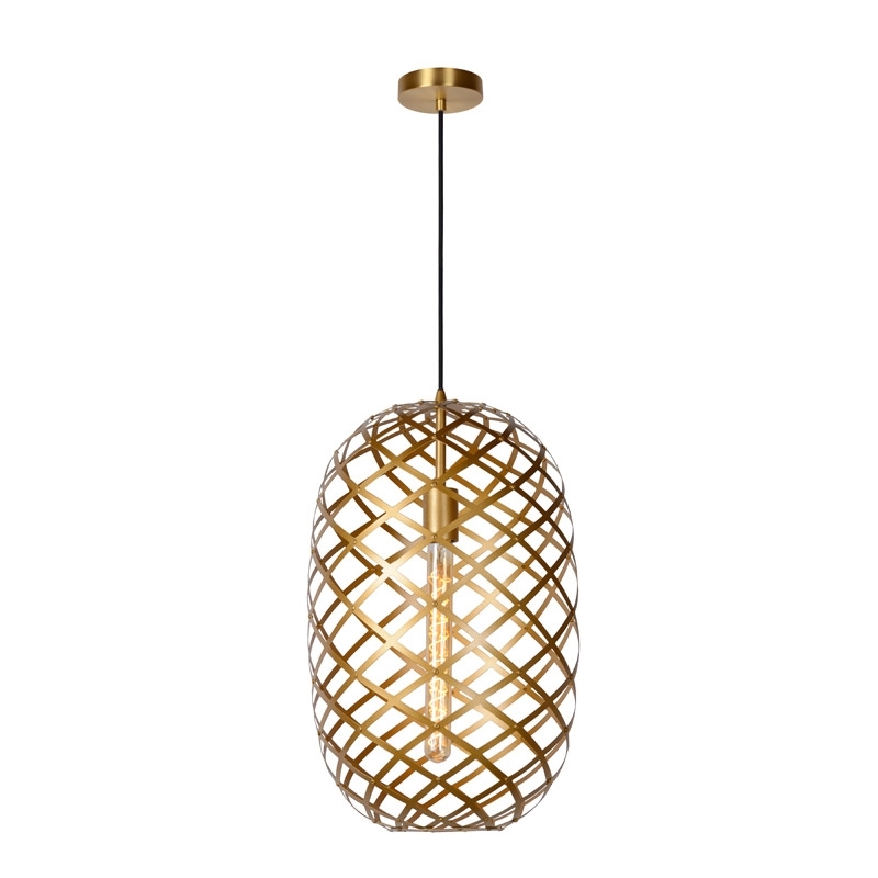 Lucide WOLFRAM - Hanglamp - Ã˜ 32 cm - E27 - Mat Goud