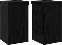 vidaXL Plantenstandaard 2 stuks Zwart eiken 10 x 10 x 18 cm Bewerkt hout