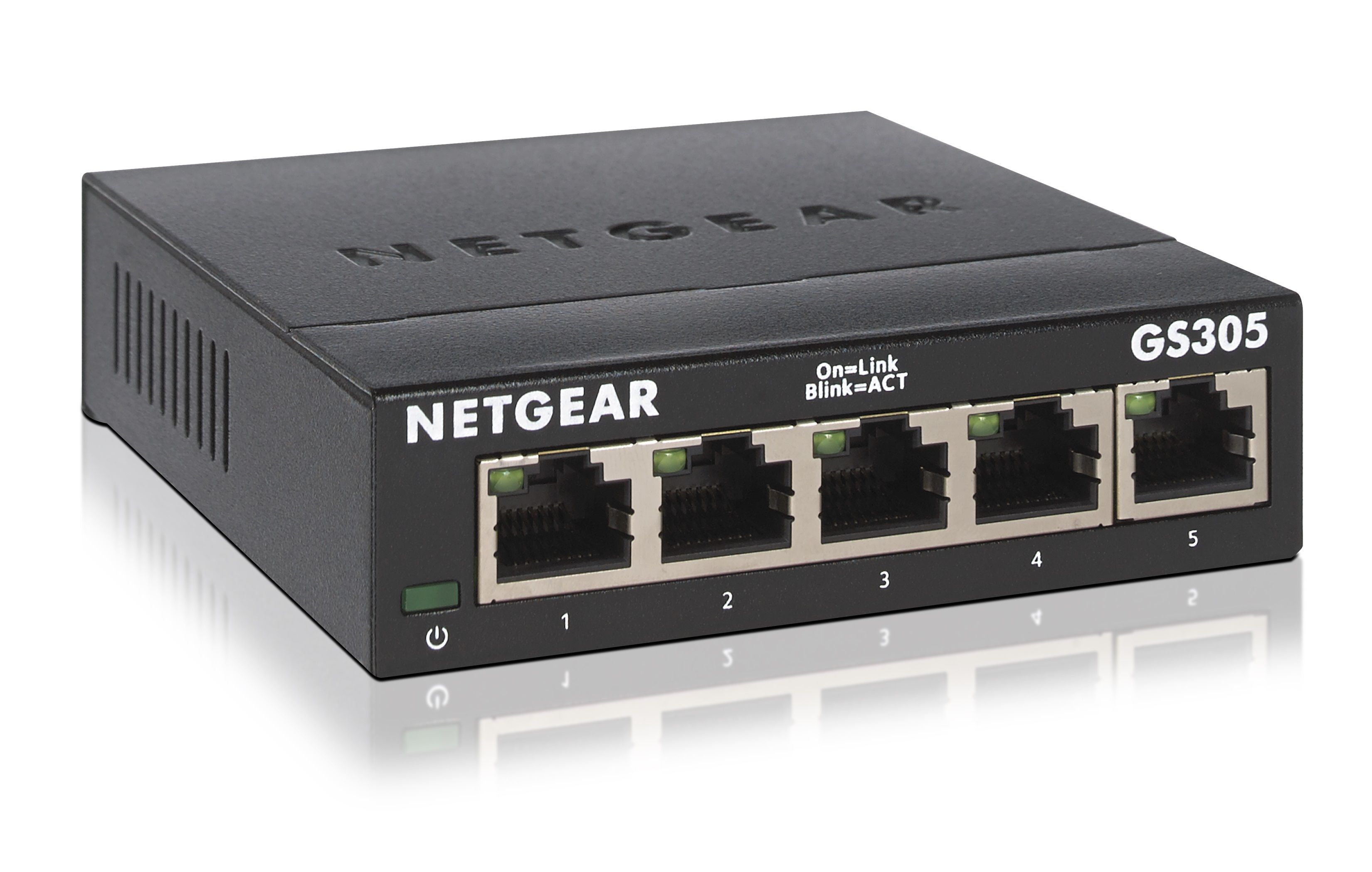 NETGEAR GS305 Unmanaged Gigabit Ethernet Switch - 5 Port - Black