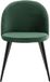 Hioshop Skagen eetkamerstoel velours groen, zwart (Set van 2)