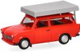 Herpa Trabant 601 S Universal + Daktent, Rood