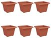 Set de 6 pots de fleurs carrés avec trous de drainage