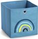 Zeller Present Blauwe opbergmand kinderkamer regenboog