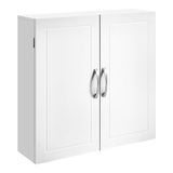 VASAGLE Wandkast voor badkamer, met verstelbare planken | Opbergkast voor wandmontage, medicijnkast, 60 x 30 x 60 cm, wolkenwit, collectie SIREN BBC321W01