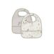 Jollein Tiny Park Slabbetje voor baby's, set van 2 stuks, waterdicht, met klittenbandsluiting