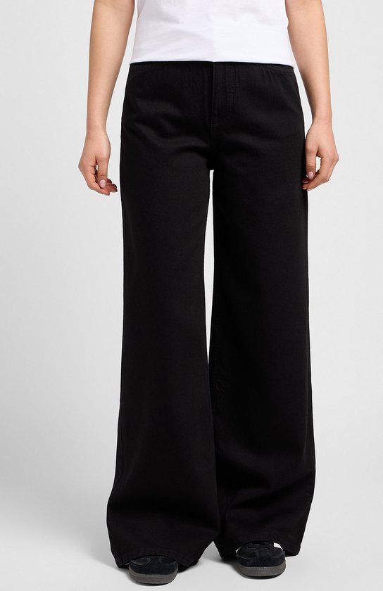 LEE STELLA A LINE CLEAN BLACK HIGH WAIST WIDE LEG JEANS - DAMES - W30/L31