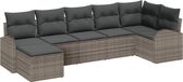 vidaXL Canapé 7 pièces Gris Poly rotin