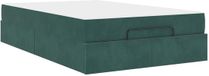 vidaXL Cadre de lit avec matelas, vert foncé, velours, 140 x 193 cm
