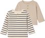 Vertbaudet Set van 2 T-shirts baby met lange mouwen honingraat