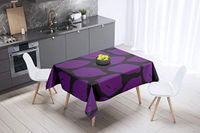 Bonamaison Tafelkleed, Anti-Mold, Sneldrogend, Waterdicht, 100% Polyester Tafellaken, Paars, zwart, 140 x 140 Cm