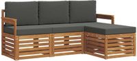 vidaXL - Acacia Hout Loungeset Bank 4-Zits Natuurlijk en Antraciet