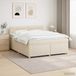 vidaXL Boxspringbed met matras, Crèmekleurig, 180 x 200 cm, Stof