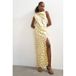 TOPSHOP Maxi robe en satin à pois jaune clair