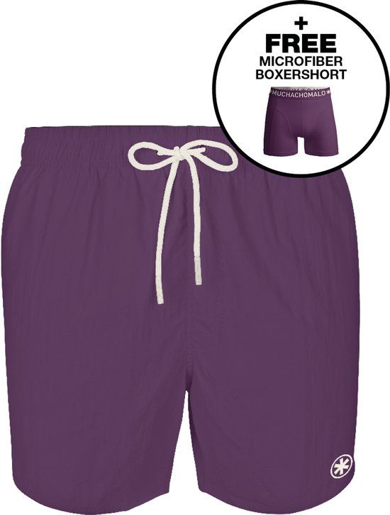 Muchachomalo Zwembroek Heren - 1 Pack + Boxershort - Paars - Mannen Zwembroek