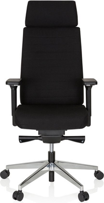 HJH OFFICE Bureaustoel - Met Armleuning - Stof - Zwart - Move-Tec PRO 3D