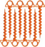 Merkloos Oranje Kunststof Tentpinnen, 8 stuks