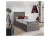 Lit simple Cleofe Tête de lit en similicuir avec base orthopédique et cantonnière pour matelas 80x190 cm Tourterelle