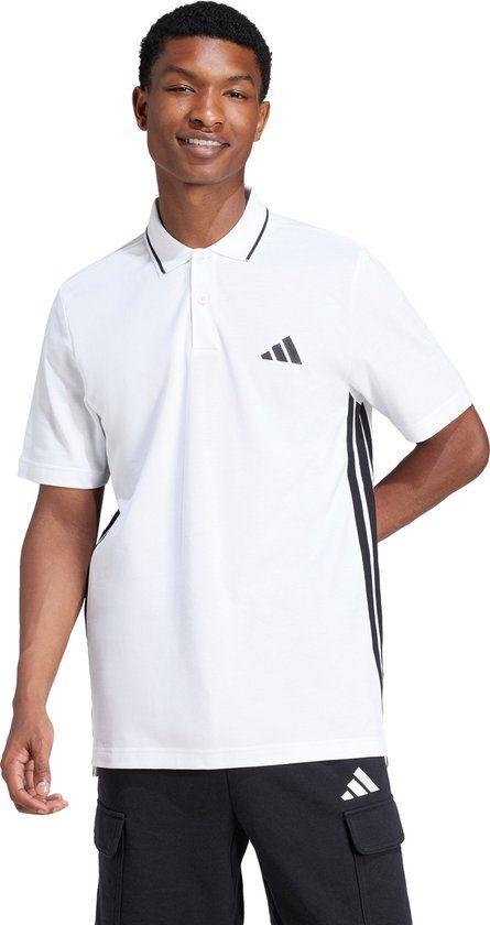 adidas Sportswear Essentials 3-Stripes Piqué Poloshirt Heren Wit M