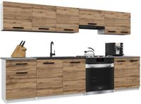 B BELINI GROUP BELINI Keukenblok ITALIA 2 - Keukenmeubel Set 240 cm Goudbruin met Werkbladen - Boven- en Onderkasten
