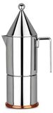 Machine à expresso en acier inoxydable avec fond en cuivre, pour 3 tasses, couleur argent