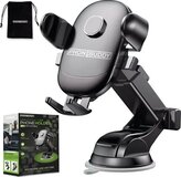 Phonebuddy Telefoonhouder Auto - Universeel - Voor Voorruit En Dashboard - Zwart