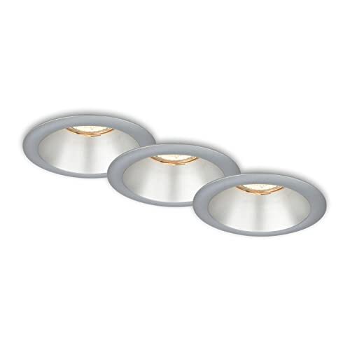 Briloner - Set van 3 inbouwspots, inbouwlamp GU10, inbouwspots, mat chroom, 95x61 mm