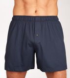 SCHIESSER Cotton Casuals boxer (1-pack) - heren boxershort jersey donkerblauw met patroon