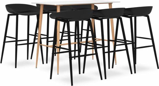 vidaXL 7-delige Barset wit en zwart