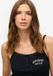Superdry Athletic Essentials camitop met knopen en borduursel Dames Vesten eclipse navy