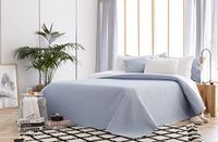 Todocama Dekbed met fijn ruitpatroon Lente, zomer, herfst en winter, 100% extra zachte microvezel, multifunctioneel dekbed, 250 x 260 cm, Blauw